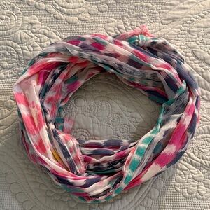 AEO Colorful Infinity Scarf - Pink, Teal, Yellow & Navy